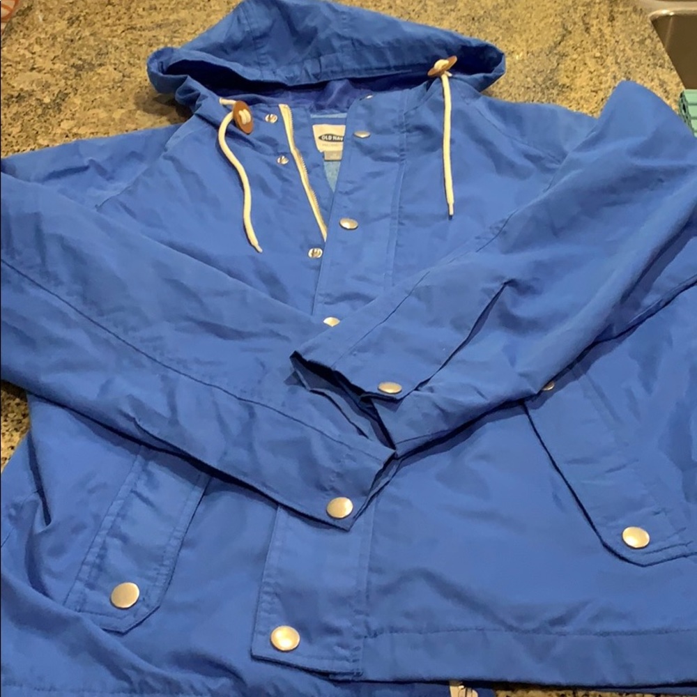 Old Navy men’s blue hooded windbreaker jacket